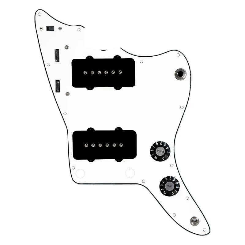 Mint 920D Custom Upgraded Jazzmaster Vintage Loaded Pickguard Black on White image 1