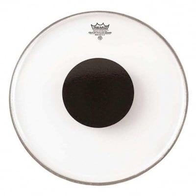 Remo 24" Clear Controlled Sound Bass Drum Head Black Dot image 2
