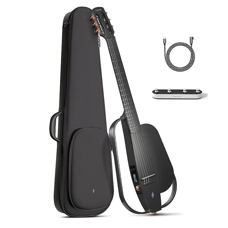 Enya 2024 NEXG 2N Smart Audio Classical Guitar (Black) with Case and  Wireless Pedal