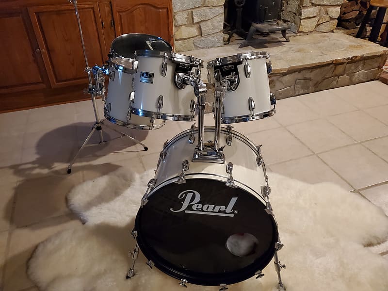 Pearl Session Series 5pc - Late 90s Nicotine White 6 ply mahogany/maple 1990s Nicotine White image 1