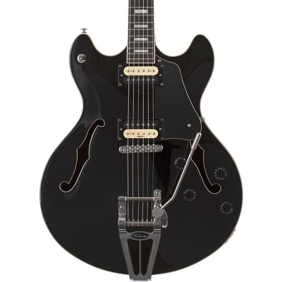 Schecter Guitar Research Corsair Semi-Hollow Electric Guitar Gloss Black 1552 image 2