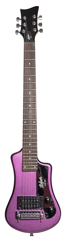 Hofner HOF-HCT-SH-PU-O Shorty Electric Travel Guitar - Metallic Purple - with Gig Bag image 1