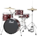 Pearl Roadshow Complete 4-pc. Drum Set w/Hardware Cymbals RED WINE RS584C/C91