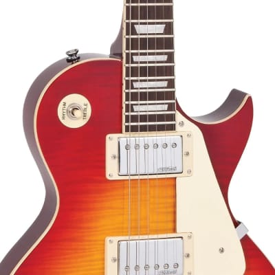 Vintage V100 ReIssued Electric Guitar - Cherry Sunburst (V100CS) image 3
