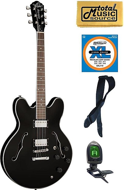 Oscar Schmidt Delta Blues Semi Hollow Guitar, Black, Covered Pickups, OE30B CP KIT image 1
