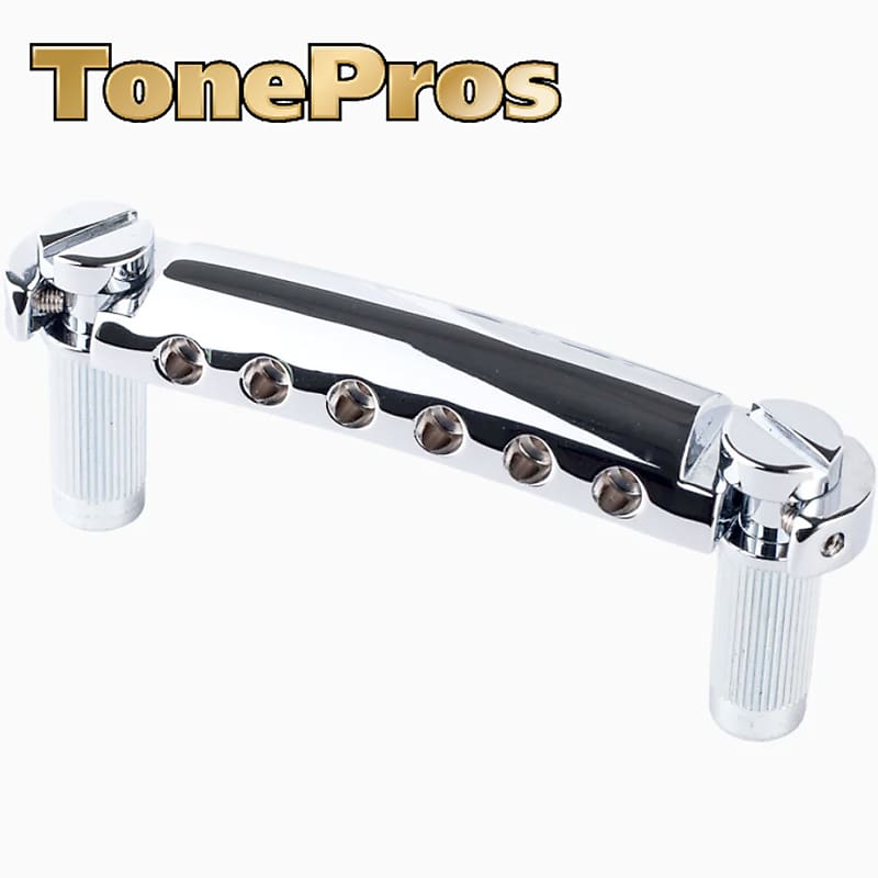 NEW Tonepros T1Z Metric Stop Tailpiece for Import Epiphone, ESP, Schecter - CHROME image 1