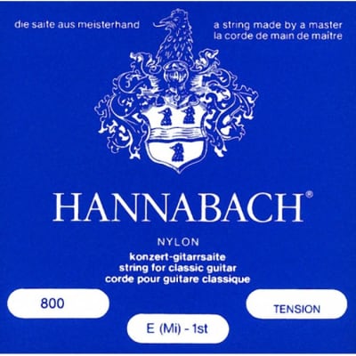HANNABACH 800 HT High Tension E1-E6 Saiten für Konzertgitarre, blau for sale