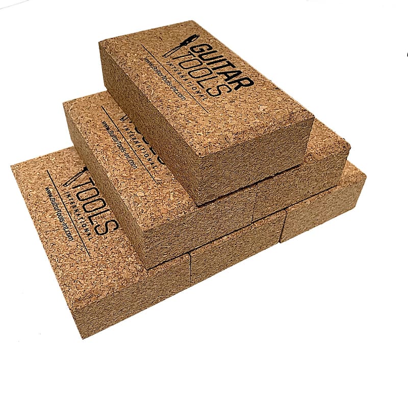 Flat Beveled Cork Sanding Block for Guitar Luthiers - Set of 6 - LCBS-SET6