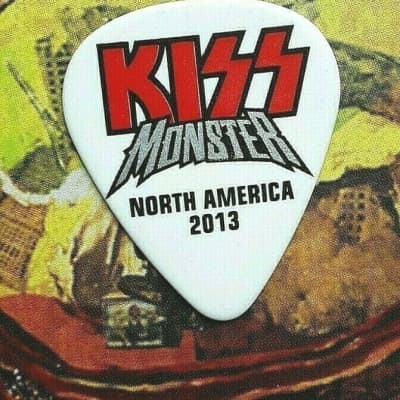 KISS Gene Simmons 2013 Monster Tour North America red-on-white guitar pick image 1
