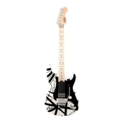 EVH Striped Series 6-String Electric Guitar (White with Black Stripes) image 2