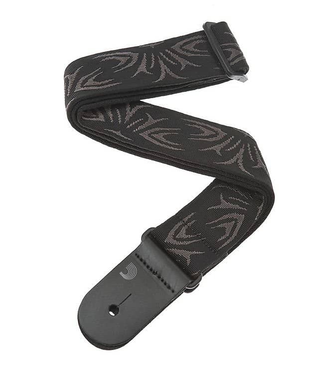 D'Addario Nylon Woven Black/Gray Tattoo Guitar Strap 50F078 image 1