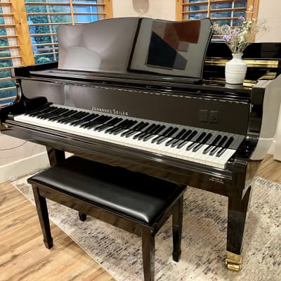 Like New Black High-Gloss Baby Grand Piano: Johannes Seiler GS-150 with Dampp-Chaser Piano Life Saver System installed! image 3