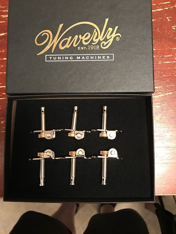 Waverly Guitar Tuners with Butterbean Knobs, for Solid Pegheads, Nickel,  3L/3R