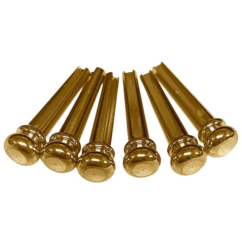 BP0221G (6) GoldPlated Acoustic Guitar Bridge Pins Reverb