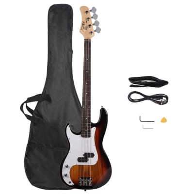 Glarry Precision Style  Left Handed Electric Bass Guitar W/ Gig bag and Extras Sunset 2021 image 1