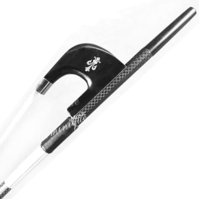 D Z Strad Double Bass Bow - Model 3628 - Braided Carbon Fiber Bow with Ebony Fleur-de-Lis Frog (Germ