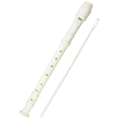 Soprano Recorder 8 Hole Classic German Style Descant Flute Musical Instruments + Cleaning Rod For Beginners Kids School Graduation Gift (White) image 1