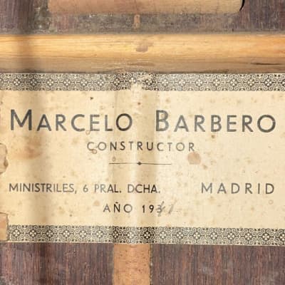 Marcelo Barbero 1941 - historically important and rare guitar - amazing sound quality - check video! image 13