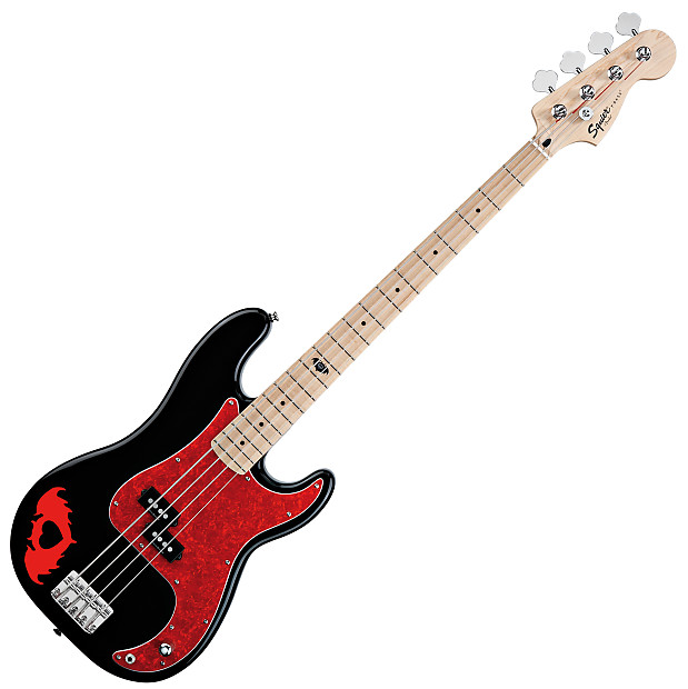 Squier Pete Wentz Signature 4 String Precision P Bass Fall Out Boy Black Red
