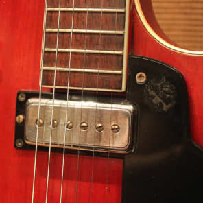 Vintage 1964 Guild 'Slim Jim' T100 D Starfire Cherry Semi Hollow Electric Guitar image 4