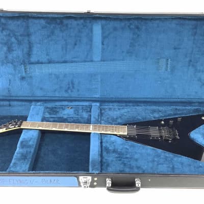 ESP Custom Shop Flying V Classic Floyd Rose Reverse Headstock With Hardshell Case - Black image 11