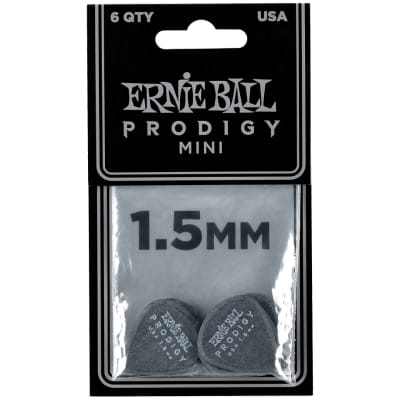 Ernie Ball Mini Prodigy Picks Black 1.5mm Bag of 6 image 2