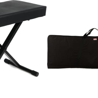 On-Stage KT7800+ Deluxe X-Style Bench  Bundle with Gator GKBE-88 Economy Keyboard Gig Bag image 1