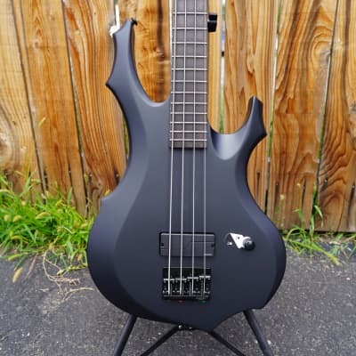 ESP LTD F-4 Black Metal Black Satin 4-String Electric Bass Guitar (2023) image 7