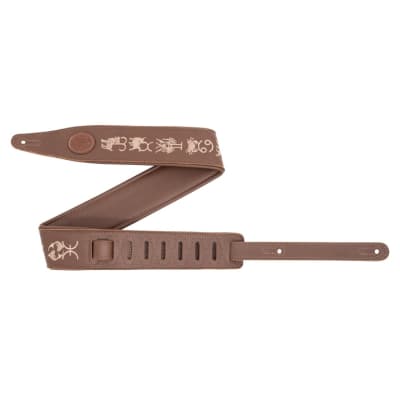 Levy's MG317ZE-BRN Garment Leather Guitar Strap - Zodiac/Brown image 1