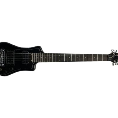 Hofner Deluxe Shorty Electric Travel Guitar w/ Gig Bag - Black - Used image 4