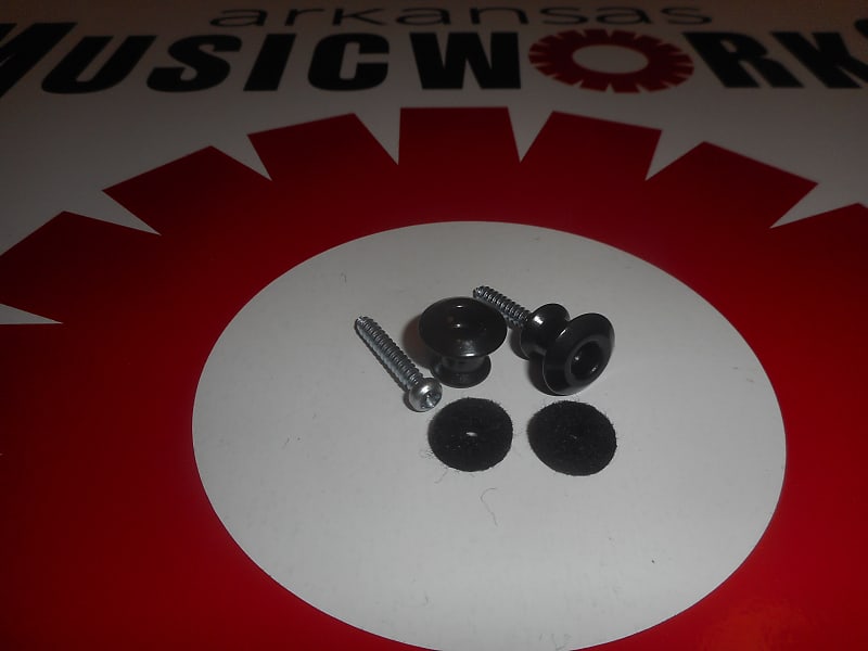Buttons (2) For Dunlop Dual Design Strap Locks - BLACK, SLS2013BK image 1