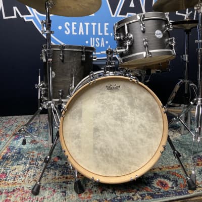 Russ McKinnon's (Barry Manilow, Tower of Power) PDP Concept Maple Classic Bop 3-piece Set - Satin Walnut with Wood Hoops image 4