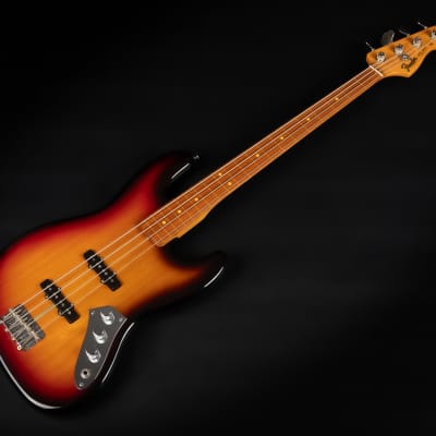 2010 Fender USA Jaco Pastorius Artist Series Signature Fretless Jazz Bass RW - 3-Color Sunburst | OHSC image 5