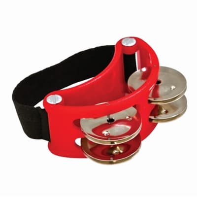 Latin Percussion LP 188 Strap On Foot Tambourine Red image 2