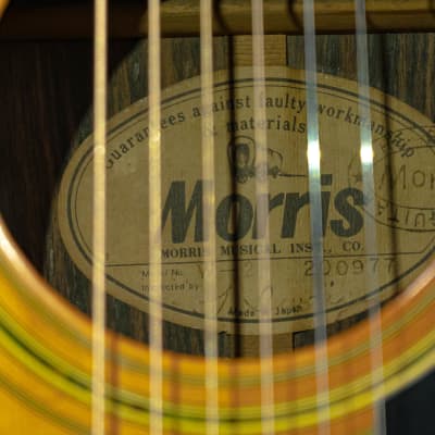 Morris W-23 Dreadnought Acoustic Guitar MIJ with Gigbag - Natural - Vintage image 3