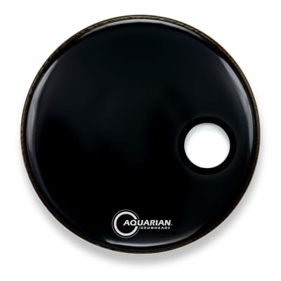 Aquarian - SMPTCC24BK - 24" Small Off-Set Port Resonant Bass Drum Black image 1
