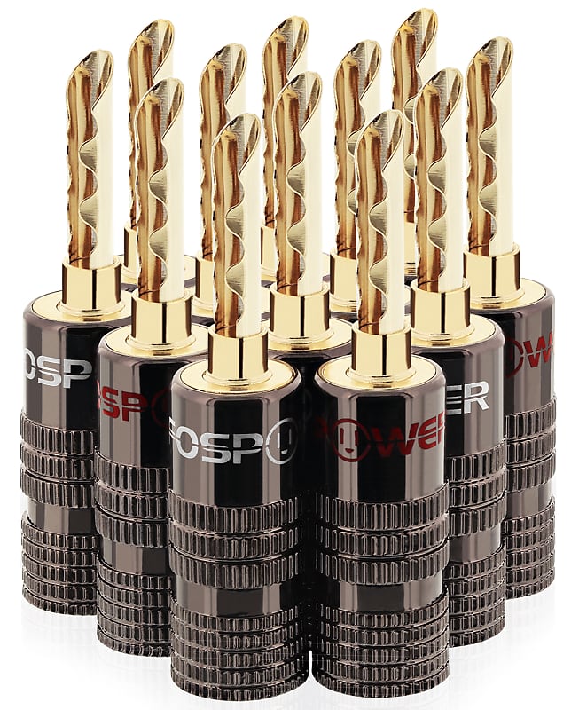 FosPower Speaker Banana Plugs BFA Type 6Pair / 12Piece Reverb