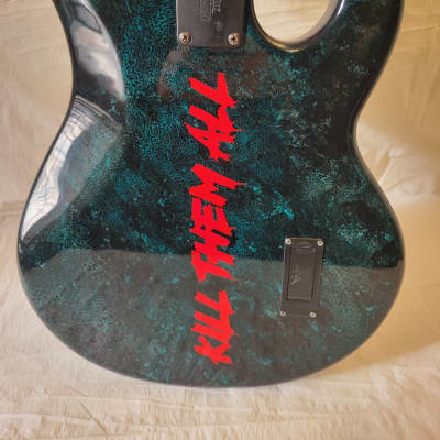 Ernie Ball Music Man Stingray 2017 - Stealth Black / Custom Jason Voorhees Paintjob image 24
