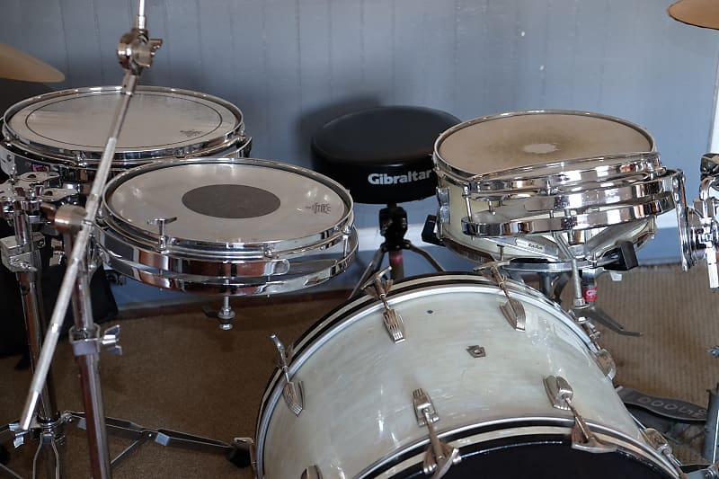 Remo Roto Tom 10/14/16" 3pc Set 1980's Chrome Reverb