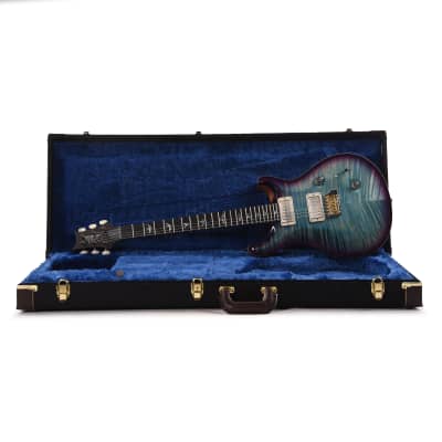 PRS Wood Library Custom 24 Fat Back 10-Top Flame Aquableux Purple Burst w/Figured Stained Neck & African Blackwood Fingerboard (Serial #0380244) image 9