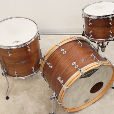 Craviotto 22/13/16" Solid Walnut Drum Set - Video. Signed Shells, ex Blackbird Studio Kit #340 2012 image 4