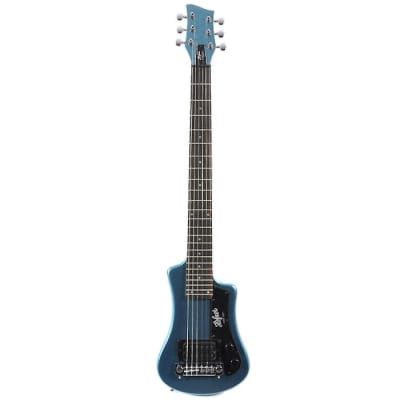 HOFNER HCT-SH-BL SHORTY TRAVEL Electric Guitar BLUE with Gig Bag image 4