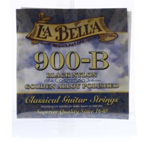 La Bella 900B Elite Black Nylon Polished Golden Alloy Classical Guitar Strings - Medium Tension image 4