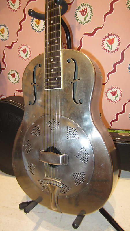 National Style 0 Resonator Guitar 1930 - Brass w Palm Tree Motifs image 1