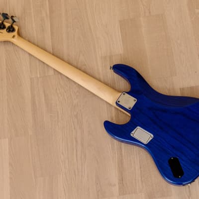 2014 ESP Amaze-ASM Original Series Electric Bass Guitar Active EQ See Thru Blue Ash, Japan image 12