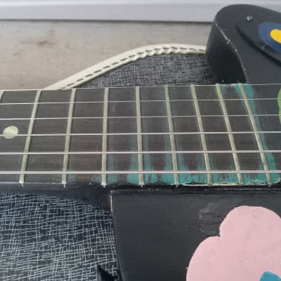 Vintage 1955 Harmony H-42 Stratotone Newport Electric Guitar w/ Case! Psychedelic Paint Job! image 9