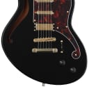D'Angelico Deluxe Bedford SH Semi-hollowbody Electric Guitar - Black with Stopbar Tailpiece