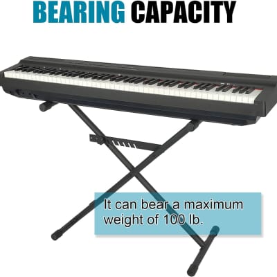 Keyboard Stand Single-X-Shaped Digital Piano Stand, Adjustable Width & Height, Durable & Sturdy, Easy to Assemble for Travel/Storage - Black image 7