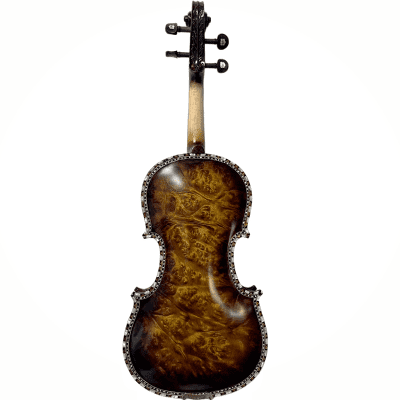 Strad style SONG master bird's eye maple wood 4/4 violin,carving ribs and neck inlay nice shell image 8