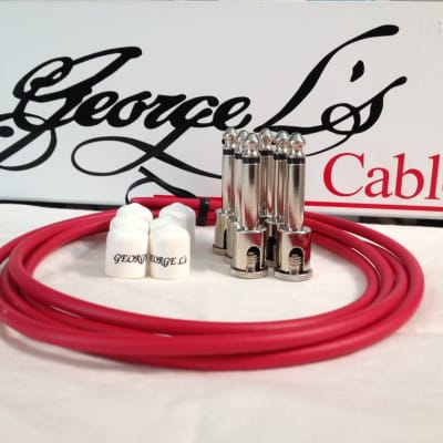 George L's 155 Guitar Pedal Cable Kit .155 Red / White / Nickel - 6/6/6